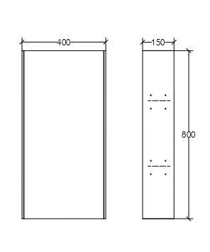 Lineabeta - Specchio contenitore Canavera in bambù 80x40 cm con ripiani in vetro