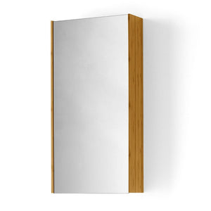 Lineabeta - Specchio contenitore Canavera in bambù 80x40 cm con ripiani in vetro