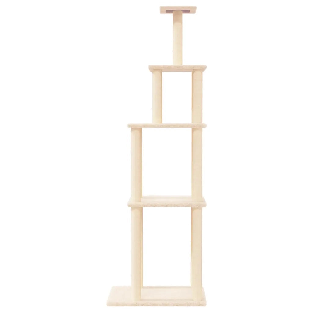 Albero per Gatti con Tiragraffi in Sisal Crema 183 cmcod mxl 97454