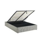 Struttura letto con contenitore e rete a doghe 140x190cm, imbottita