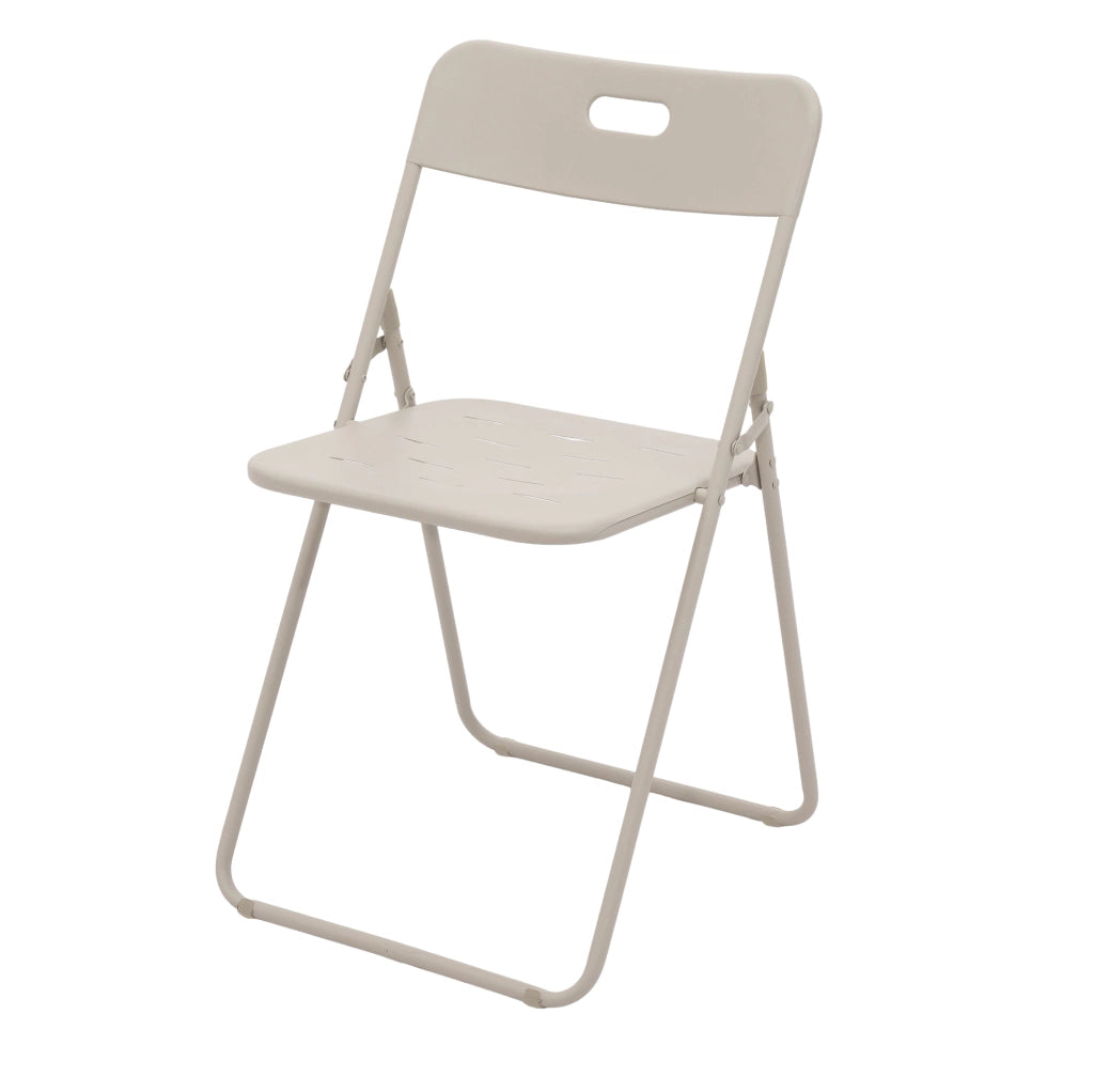 Set da Esterno Pieghevole in Acciaio Beige