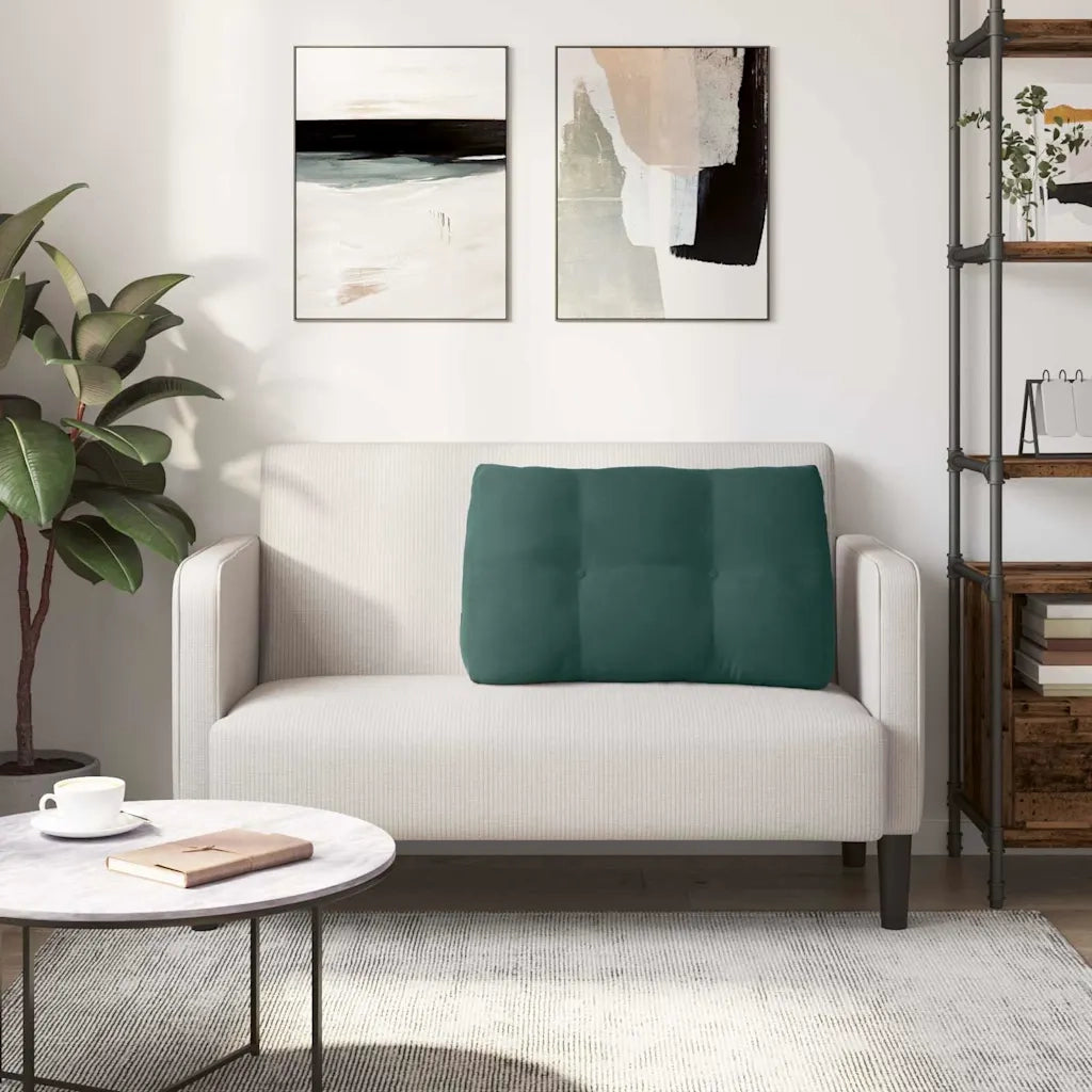 Cuscino per Schiena Verde Scuro 80 x 24 x 50 cm Velluto