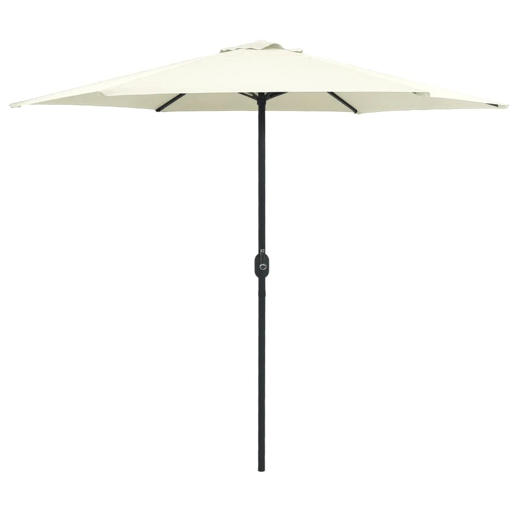 Ombrellone da esterno e palo in alluminio 270 x 246 cm bianco sabbia 02_0008286
