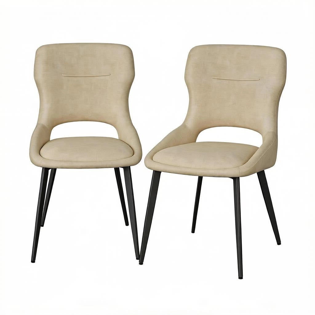 SEDIA imbottita in chenille 43x40x86 cm kaki Set da 2 pezzi