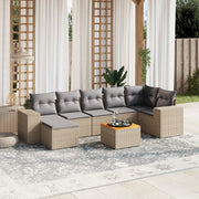 Set Divano da Giardino 8 pz con Cuscini Beige in Polyrattancod mxl 89799