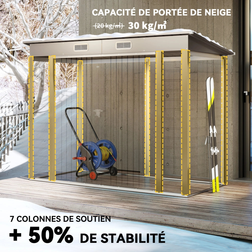 Casetta da giardino ¨C zephmum ¨C grigio chiaro, 3 m2, acciaio galvanizzato