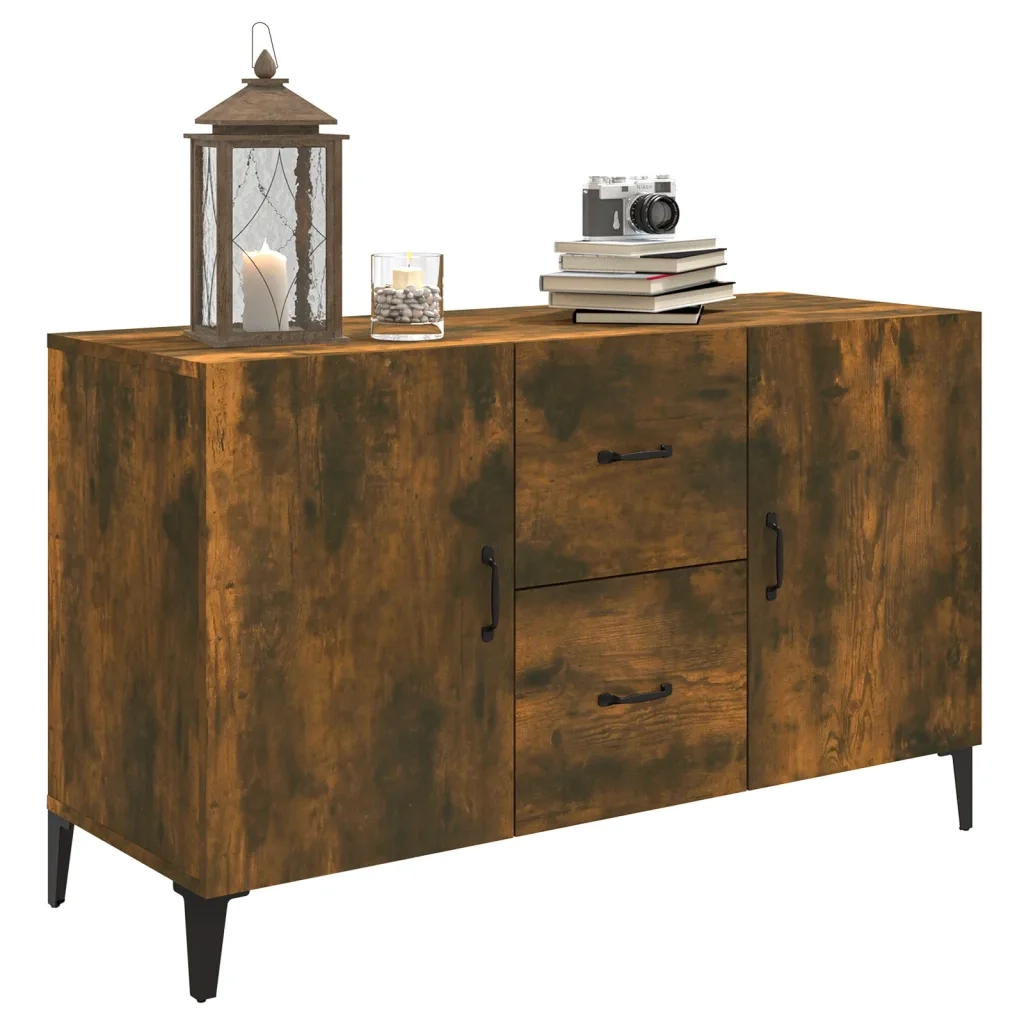 Credenza Rovere Fumo 100x36x60 cm in Legno Multistrato 817468
