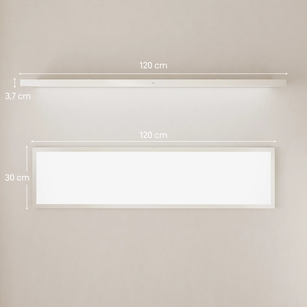 Lampada da Soffitto a 4 Luci ¨C zephmum ¨C Bianco 120x30x3,7 cm