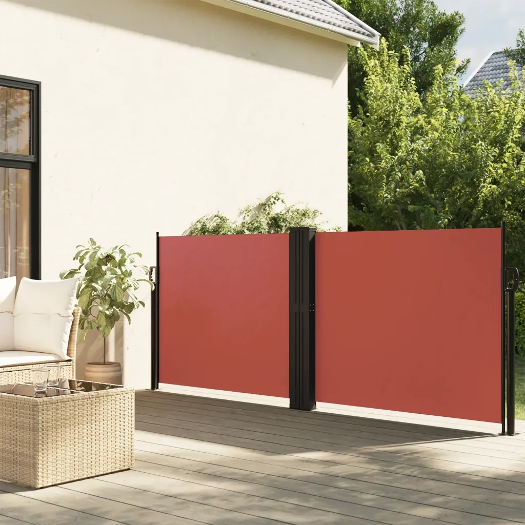Tenda da Sole Laterale Retrattile-Tenda parasole per giardino Terracotta 140x1200 cm