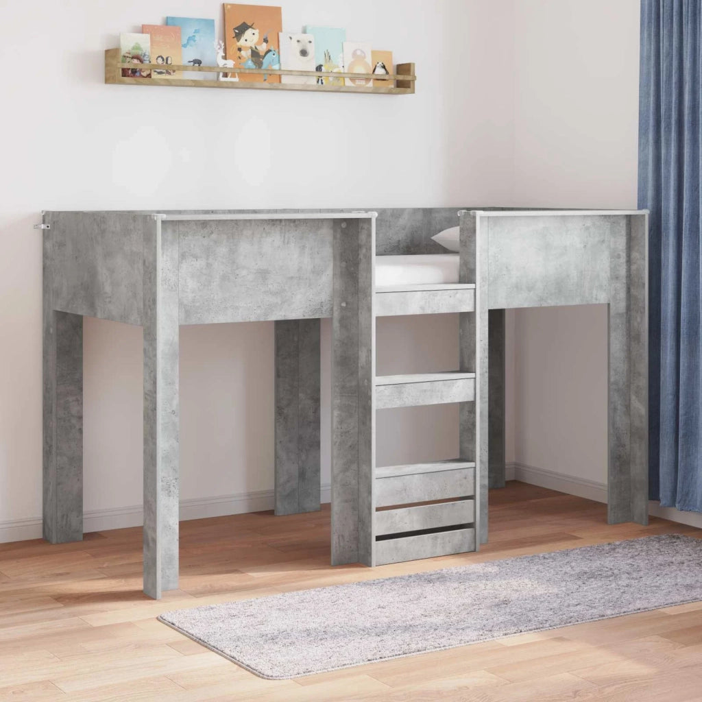 Letto a Castello per Bambini Grigio cemento 75 x 190 cm 3410470