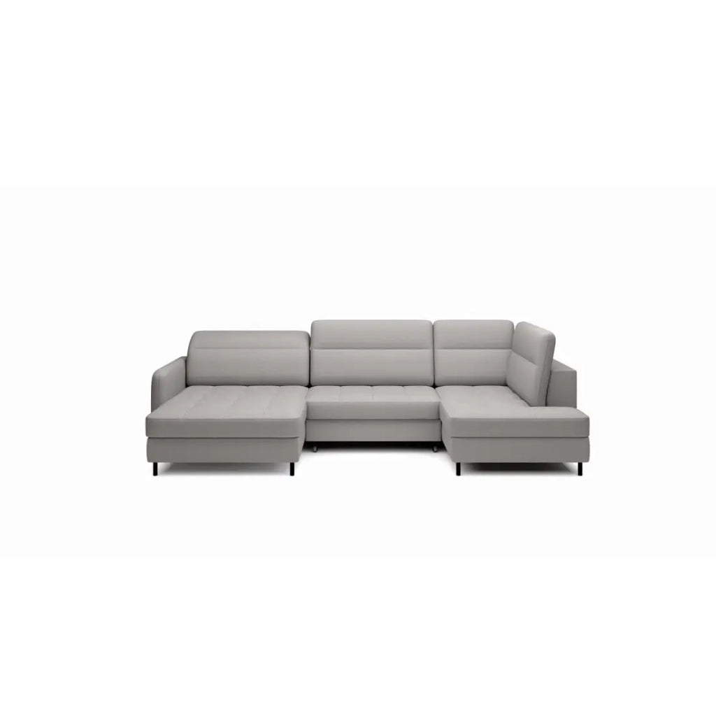Divano angolare convertibile BERTHO 306 cm grigio – Angolo sinistro con contenitore