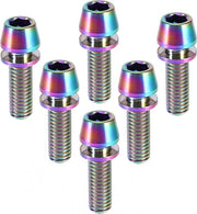Bout inbus M5 x 18 mm in lega di titanio - con anelli di chiusura - accessori bicicletta - per stangoni bicicletta - stangonici inbus - per bicicletta da strada e da montagna