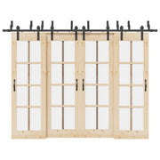 Kit di Binari per Porte Scorrevoli 305 cm Acciaio Nero 3295743