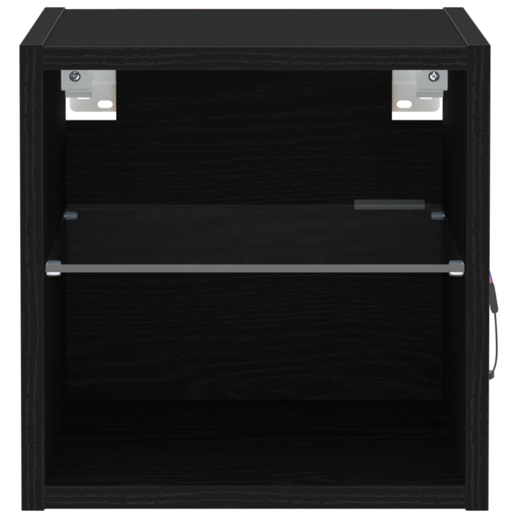 Mobile TV LED  2 pezzi Nero Rovere 30x28,5x30 cm Legno ingegnerizzato
