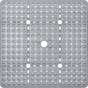 Matte da doccia quadrata extra grande - 70 x 70 cm con 240 ganci antiscivolo. Mattonella da doccia veloce asciugatura con fessure di scarico. Lavabile in lavatrice, colore grigio.