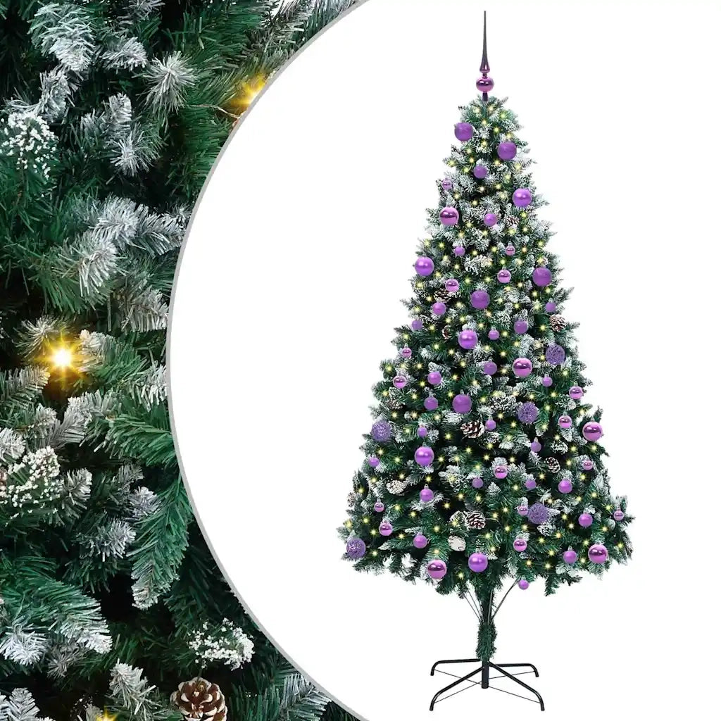 Albero di Natale Artificiale-Albero Natalizio con 300 LED Verde 210 cm 150972