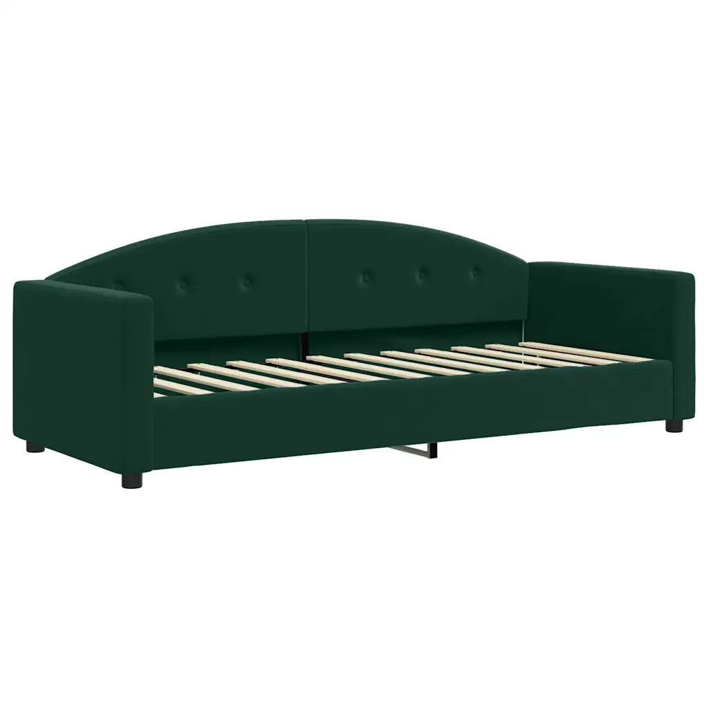 Divano Letto con Letto Estraibile Verde Scuro 80x200cm Velluto