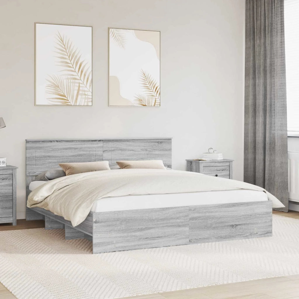 Struttura del letto con testiera Grigio Sonoma 180 x 200 cm 3408828