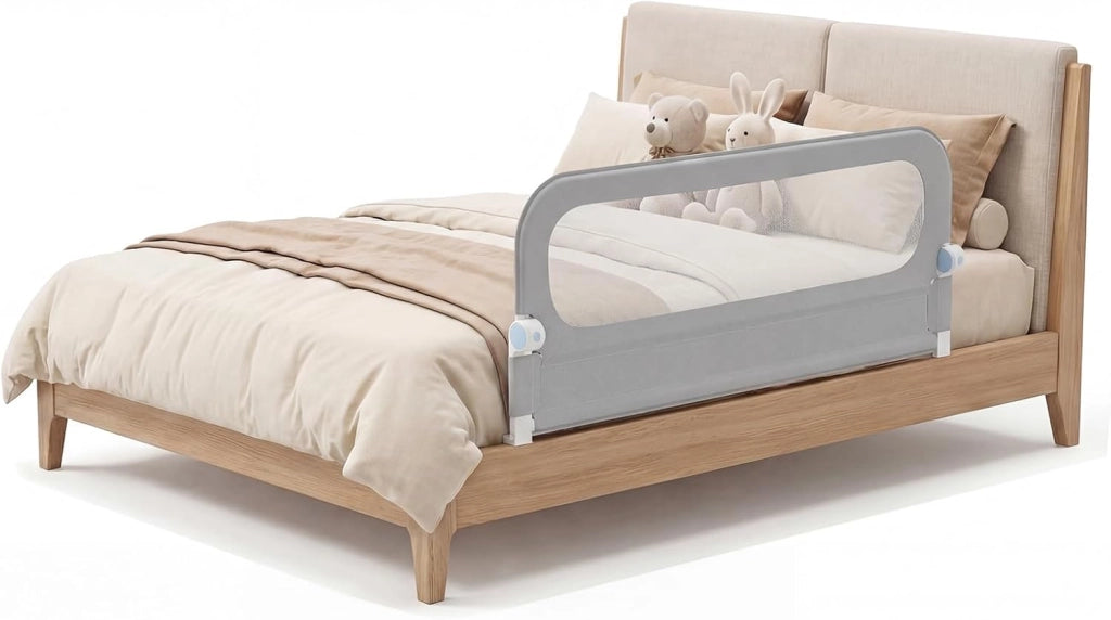 Sponda Letto Anticaduta per Bambini 120 cm, Grigio
Barriera di Sicurezza Pieghevole per Neonati con Altezza 3 Livelli Regolabile, Cinghia Fissaggio Sicuro, Protezione Neonati