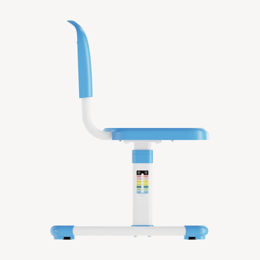 Sedia per Cameretta Sauda ad Altezza Regolabile 75 x 36 x 46 cm - Azzurro / Bianco [en.casa]