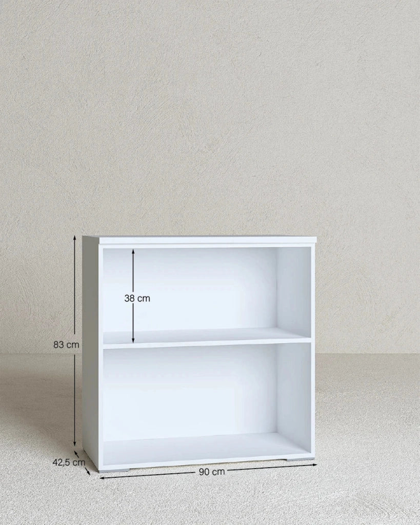 Armadio ufficio Arizona - Mobile archivio - 1 mensola inclusa - L. 90 x H. 83 x P. 42,5 cm – Bianco_