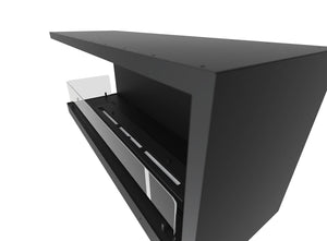 Camino a Bioetanolo da Incasso 110x45 cm Inside L1100 V2 Angolo a Sinistra Nero con Vetro