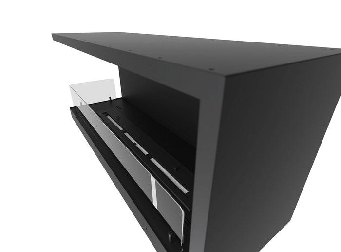 Camino a Bioetanolo da Incasso 110x45 cm Inside L1100 V2 Angolo a Sinistra Nero con Vetro