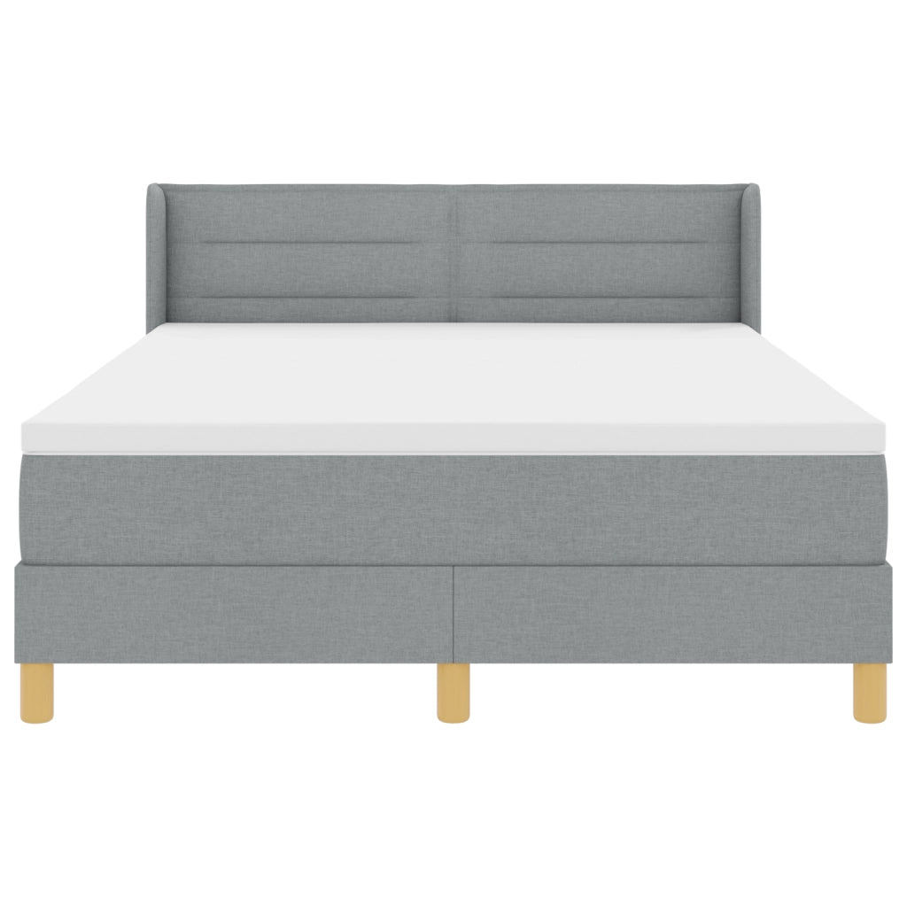 Letto con box spring  e materasso grigio chiaro 140x190 cm in tessuto