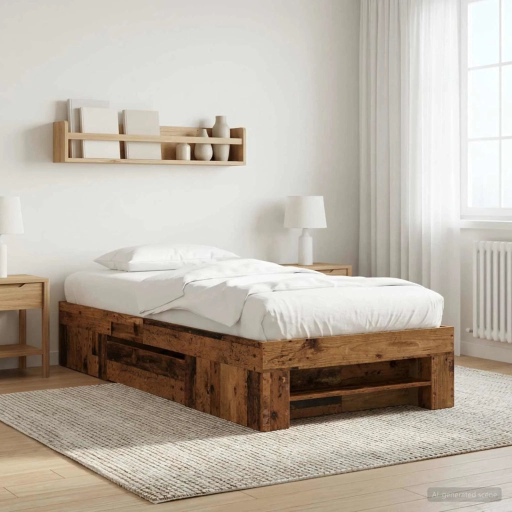 Telaio del letto con storage Legno antico 80 x 200 cm 3429688