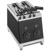 MilanToast 007005 Tostapane 2 Pinze Verticali con Timer 1370W acciaio inossidabile colore Nero