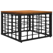 Tavolo da Giardino Nero e naturale 55 x 55 x 37 cm 42035139
