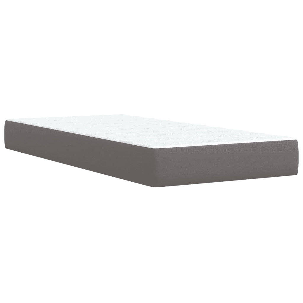 Giroletto a Molle con Materasso Grigio 100x200 cm in Similpelle