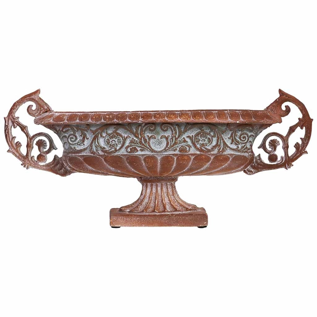 Centrotavola in rame magnesio 81x19x35,5h cm