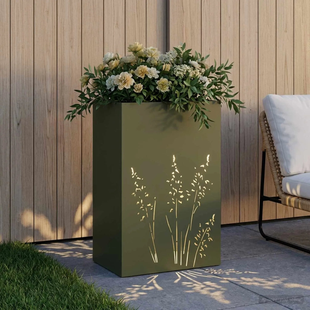 Vaso da giardino Verde Oliva 50 x 30 x 75 cm 8005784