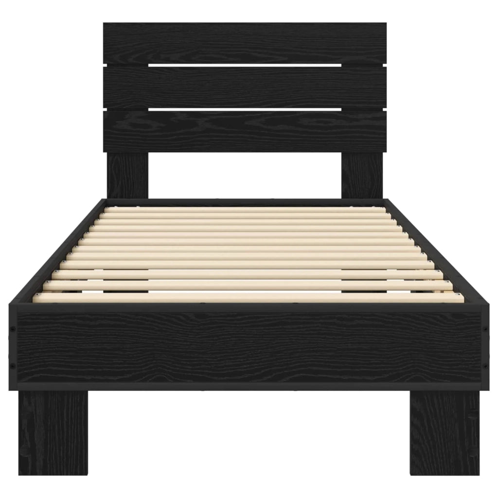Struttura letto con testata Rovere Nero 80 x 200 cm 8009093