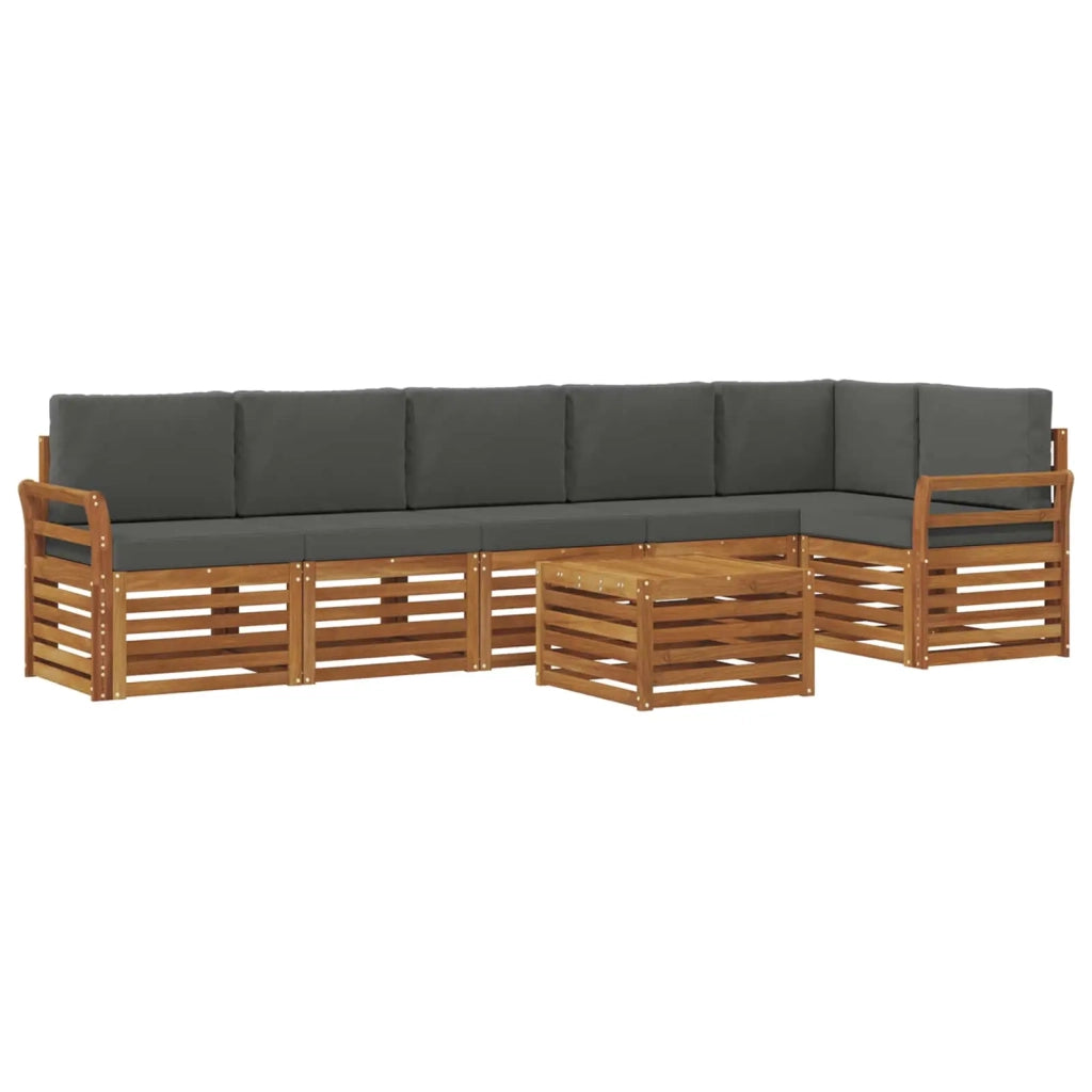 Set divano sezionale con cuscino 7 pcs Naturale e Antracite 3374932