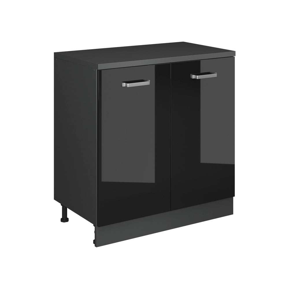 Mobile per mansarda Rion Nero lucido/Antracite 80 x 83.8 cm senza inclinazione con 2 ante Vicco