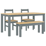 Set da Pranzo 4 pz PANAMA Grigio in Legno Massello di Pino CFW2022120