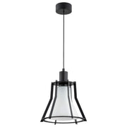 Lampada a sospensione moderna nera vetro bianco E27 Alfa