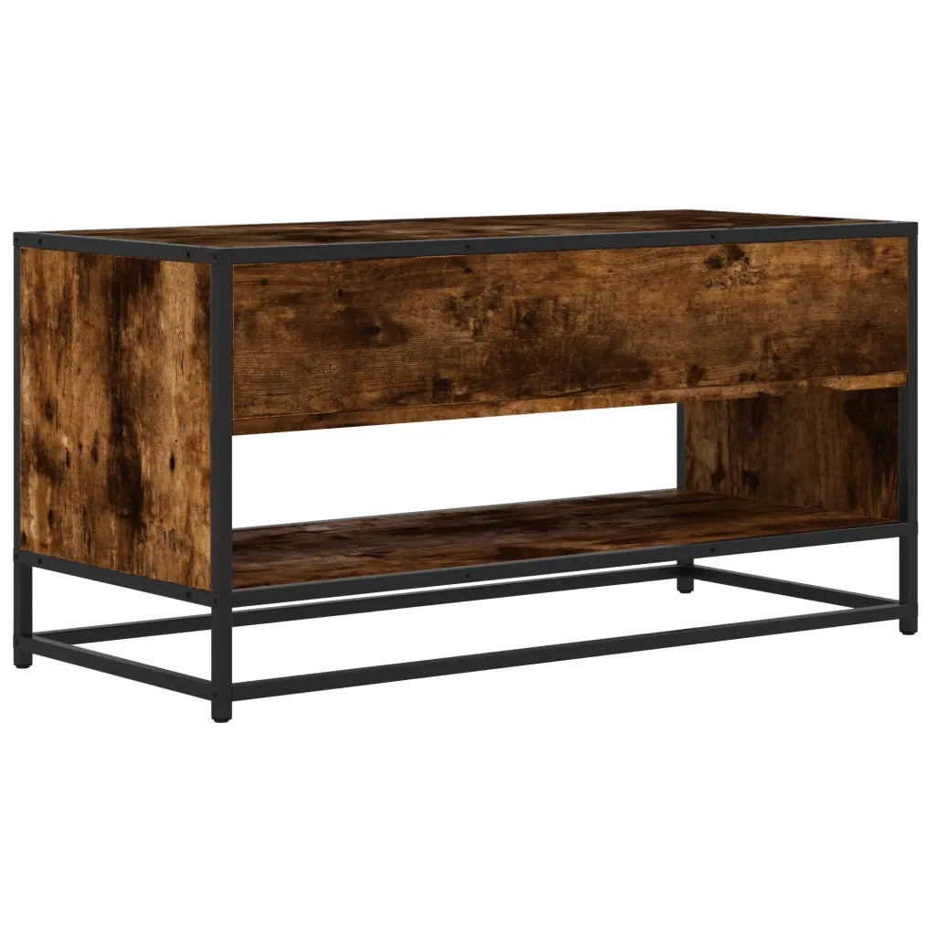 Mobile TV-Credenza per TV-Console TV Rovere Fumo 91x40x46 cm Legno Multistrato e Metallo