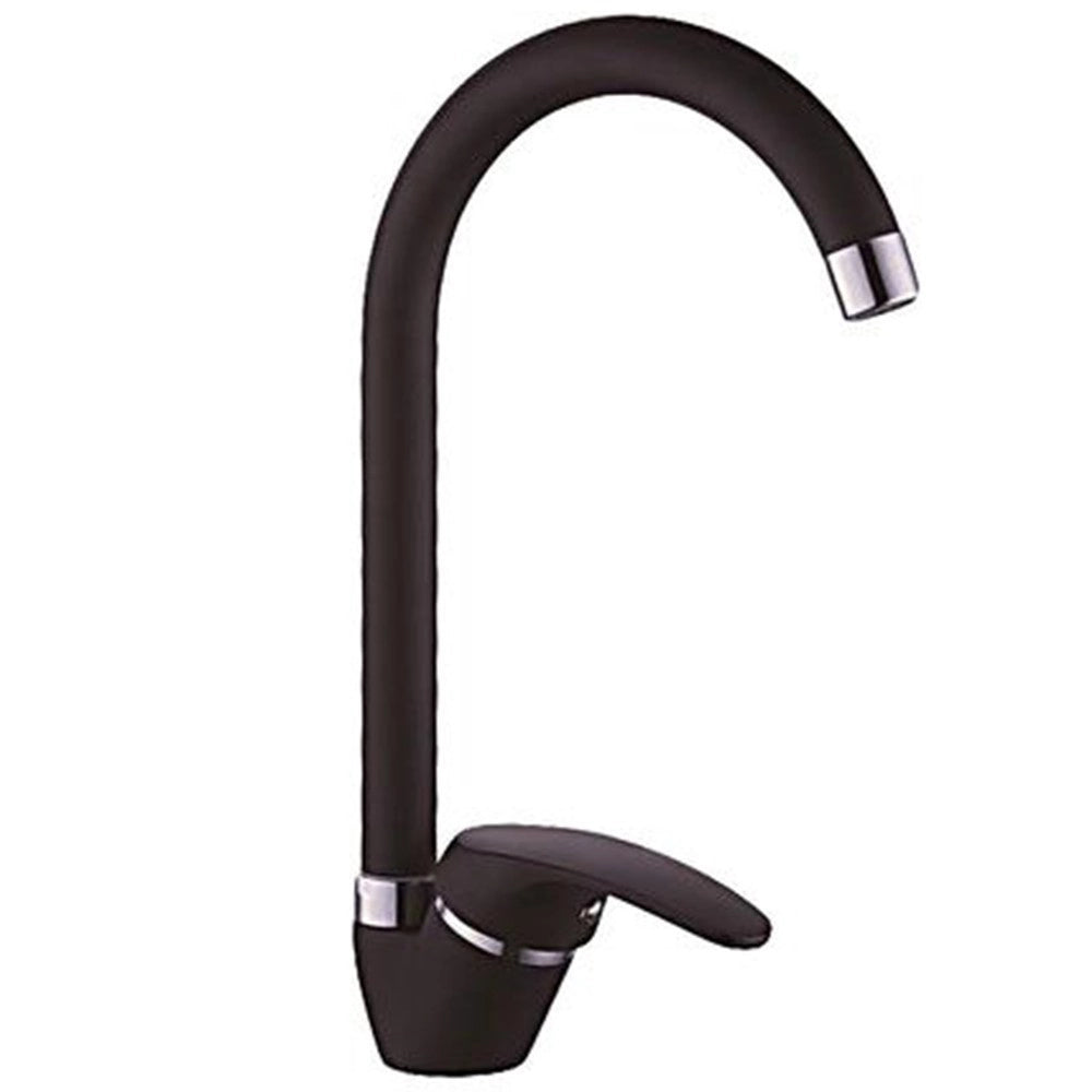 Trade Shop - Miscelatore Canna Alta Nero  52941 Doppio Foro Monocomando Rubinetteria -