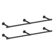Appendiabiti da parete appendiabiti stile industriale salvaspazio 304 x 170 x 7 cm portata 68 kg facile da montare acciaio nero 12_0007827