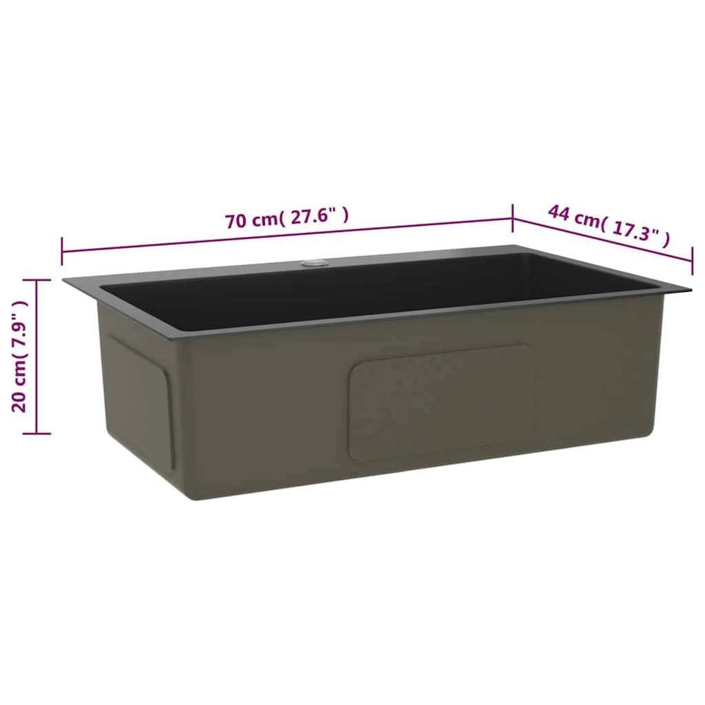 Handmade Built-in Sink, Black Stainless Steel