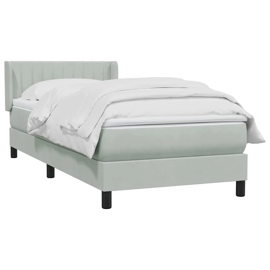 vidaXL Giroletto a Molle con Materasso Grigio Chiaro 80x210 cm Velluto