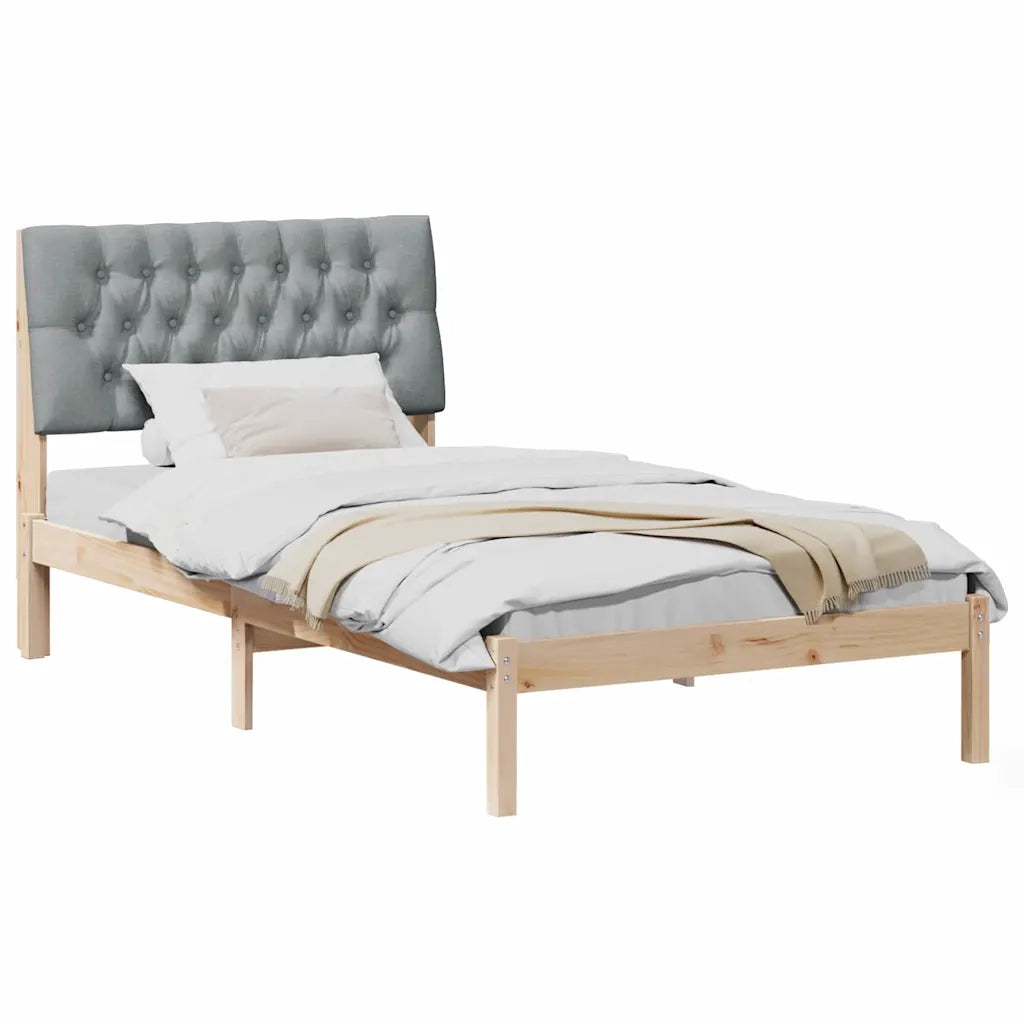 Letto con Testiera Rivestita con testiera Marrone 100 x 200 cm 878839