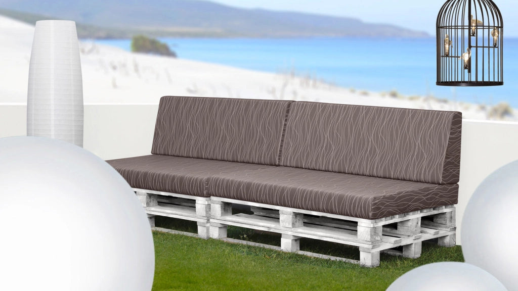 Cuscini per Pallet 120x80 cm Seduta e Schienale in Similpelle Mariotti Reforma Marrone