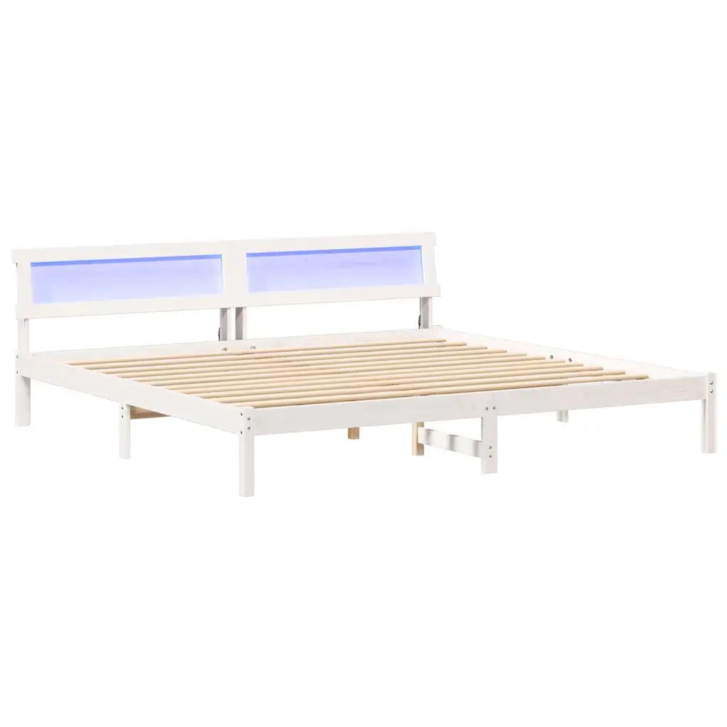 vidaXL Struttura del letto Bianco 200 x 200 cm Legno di pino massello