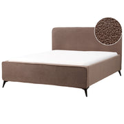 Letto matrimoniale in bouclé con struttura a doghe 160 x 200 cm stile classico camera da letto