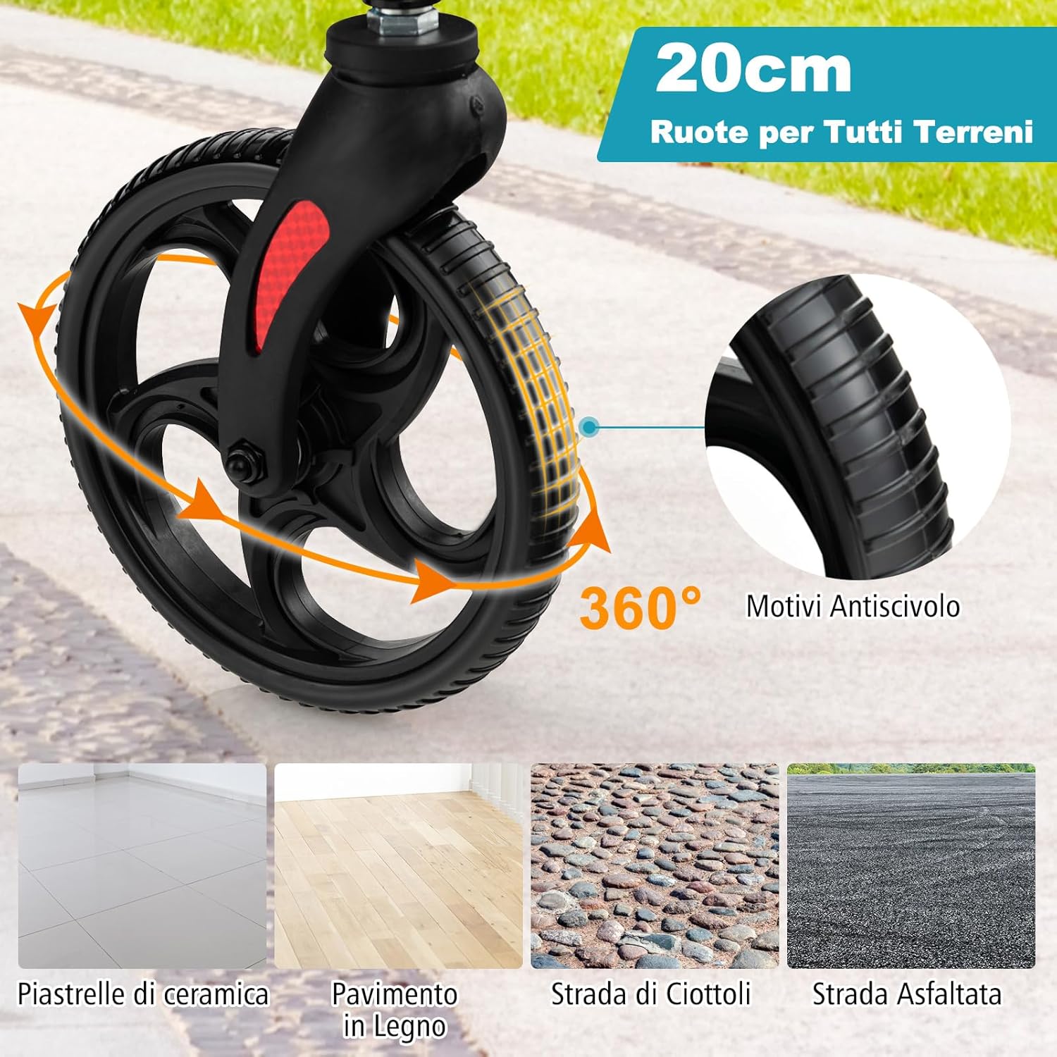 Deambulatore Multiuso 2 in 1, Deambulatore per Anziani in Alluminio con Altezza Regolabile a 6 Livelli, Poggiapiedi Pieghevole (Nero)