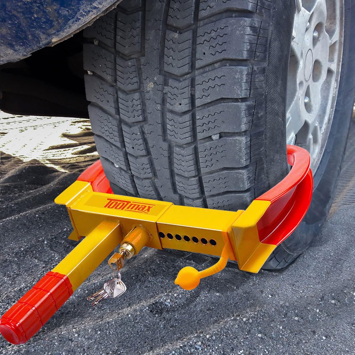 Blocco Ruota Auto Antifurto Bloccaggio per Pneumatico Ruote con 3 Chiavi